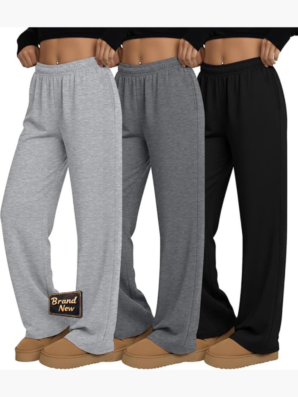 Women's Wide Leg Sweatpants High Waisted Baggy Joggers with Pockets